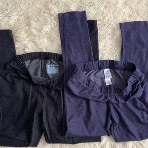 2 pairs of girls’ denim-look leggings